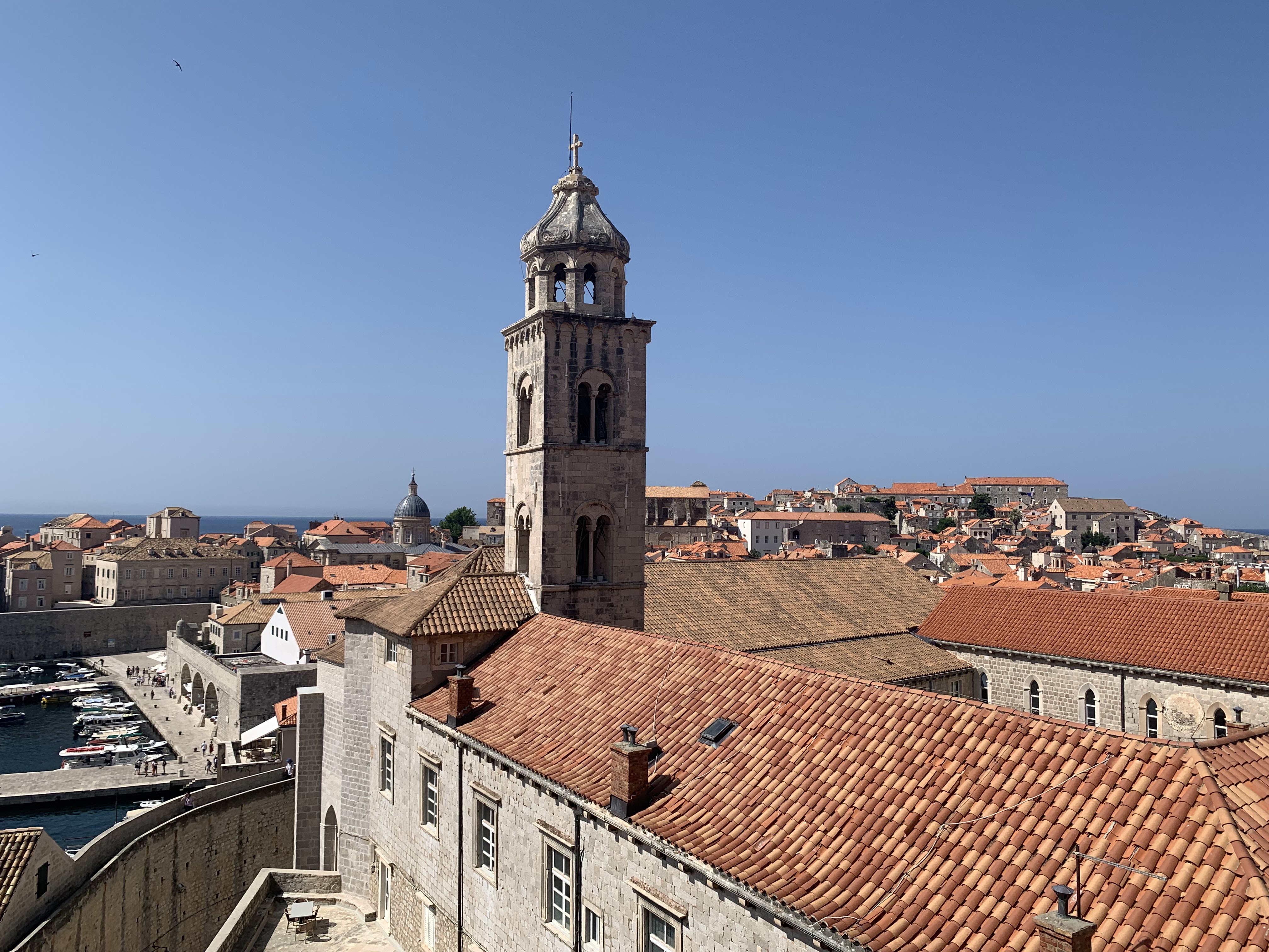 View of the terracota roofs from the city walls in Dubrovnik, Croatia